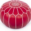 Red Leather pouf