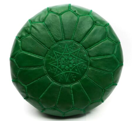 Green Leather pouf