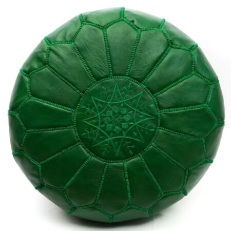 Green Leather pouf