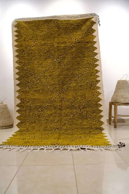Vibrant Sunshine Handwoven Moroccan Rug - Mustard Yellow