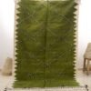 Handwoven Moroccan Rug - Serene Green and White